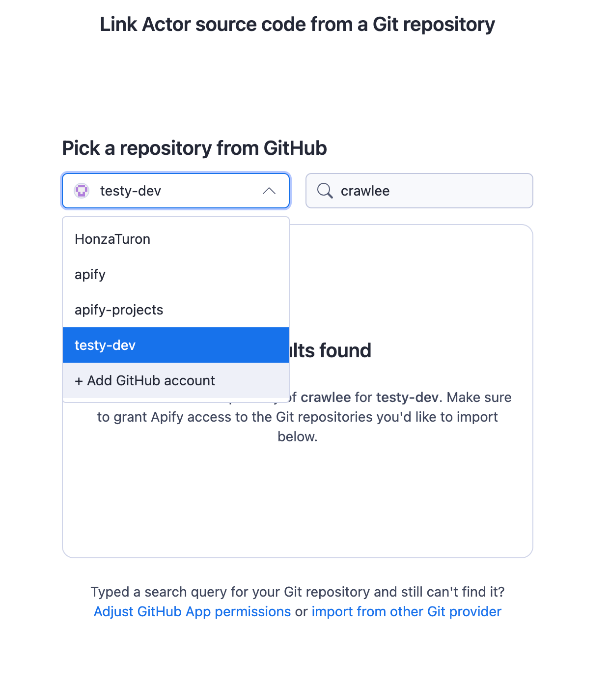 Account picker
